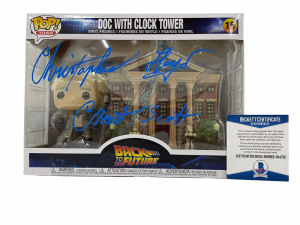 CHRISTOPHER LLOYD SIGNED BACK TO THE FUTURE TOWN CLOCK TOWER FUNKO BECKETT 15 COLLECTIBLE MEMORABILIA