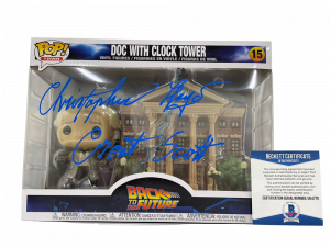 CHRISTOPHER LLOYD SIGNED BACK TO THE FUTURE TOWN CLOCK TOWER FUNKO BECKETT 21 COLLECTIBLE MEMORABILIA