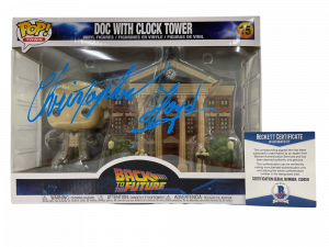 CHRISTOPHER LLOYD SIGNED BACK TO THE FUTURE TOWN CLOCK TOWER FUNKO BECKETT 23 COLLECTIBLE MEMORABILIA