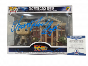 CHRISTOPHER LLOYD SIGNED BACK TO THE FUTURE TOWN CLOCK TOWER FUNKO BECKETT 25 COLLECTIBLE MEMORABILIA