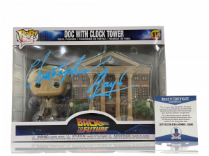 CHRISTOPHER LLOYD SIGNED BACK TO THE FUTURE TOWN CLOCK TOWER FUNKO BECKETT 30 COLLECTIBLE MEMORABILIA