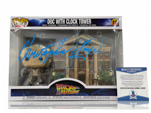 CHRISTOPHER LLOYD SIGNED BACK TO THE FUTURE TOWN CLOCK TOWER FUNKO BECKETT 34 COLLECTIBLE MEMORABILIA
