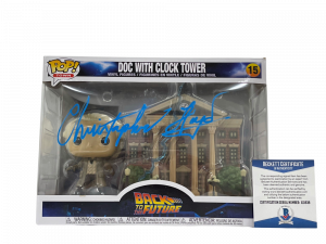 CHRISTOPHER LLOYD SIGNED BACK TO THE FUTURE TOWN CLOCK TOWER FUNKO BECKETT 39 COLLECTIBLE MEMORABILIA