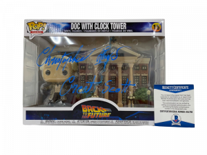 CHRISTOPHER LLOYD SIGNED BACK TO THE FUTURE TOWN CLOCK TOWER FUNKO BECKETT 9 COLLECTIBLE MEMORABILIA