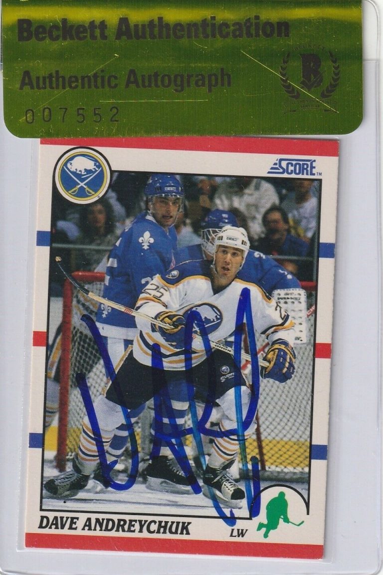 DAVE ANDREYCHUK SIGNED 1991-92 SCORE CARD #189 W/ BECKETT AUTHENTICITY SEAL COLLECTIBLE MEMORABILIA