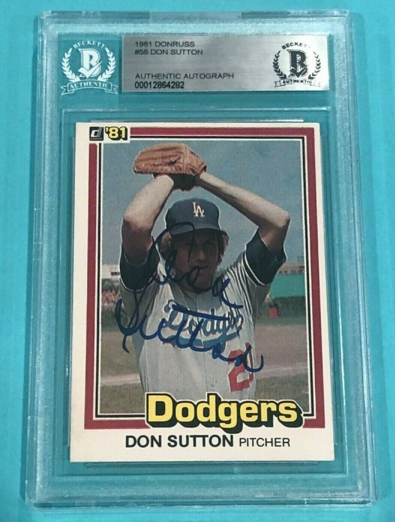 DON SUTTON SIGNED 1981 DONRUSS CARD #58 BECKETT AUTHENTICATED BAS COLLECTIBLE MEMORABILIA