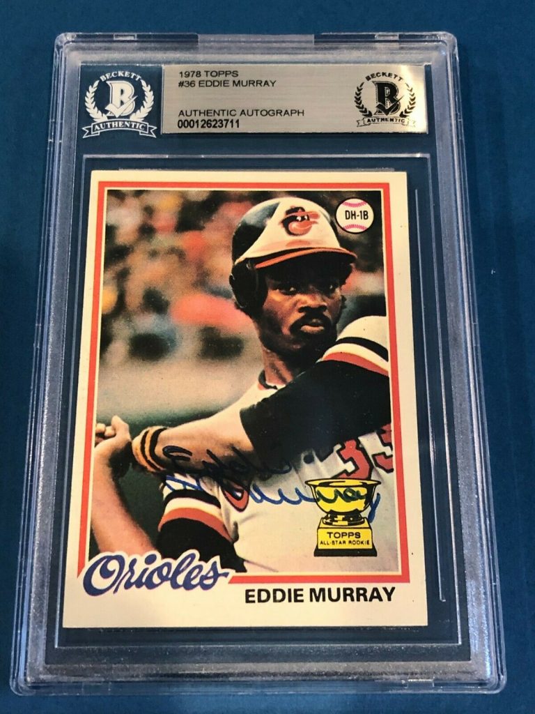 EDDIE MURRAY SIGNED 1978 TOPPS ROOKIE CARD #36 BECKETT AUTHENTICATED BAS COLLECTIBLE MEMORABILIA