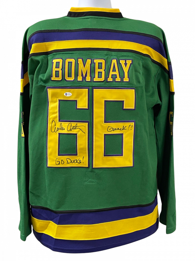 EMILIO ESTEVEZ SIGNED THE MIGHTY DUCKS HOCKEY JERSEY INSCRIPT AUTOGRAPH BAS 7 COLLECTIBLE MEMORABILIA
