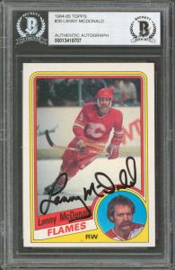FLAMES LANNY MCDONALD AUTHENTIC SIGNED 1984 TOPPS #26 CARD BAS SLABBED COLLECTIBLE MEMORABILIA