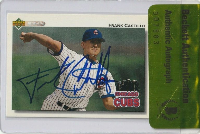 FRANK CASTILLO SIGNED 1992 UPPER DECK CARD #526 W/ BECKETT AUTHENTICITY SEAL COLLECTIBLE MEMORABILIA