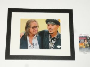 GEORGE JUNG SIGNED FRAMED 8X10 PHOTO BOSTON GEORGE BLOW W/JOHNNY DEPP 1 JSA COA COLLECTIBLE MEMORABILIA
