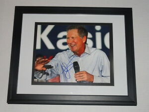 GOVERNOR JOHN KASICH SIGNED FRAMED AND MATTED 8X10 PHOTO IN 11X14 FRAME OHIO COLLECTIBLE MEMORABILIA
