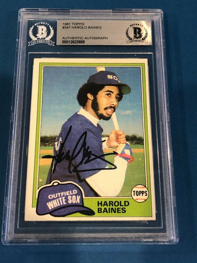 HAROLD BAINES SIGNED 1981 TOPPS ROOKIE CARD #347 BECKETT AUTHENTICATED BAS COLLECTIBLE MEMORABILIA