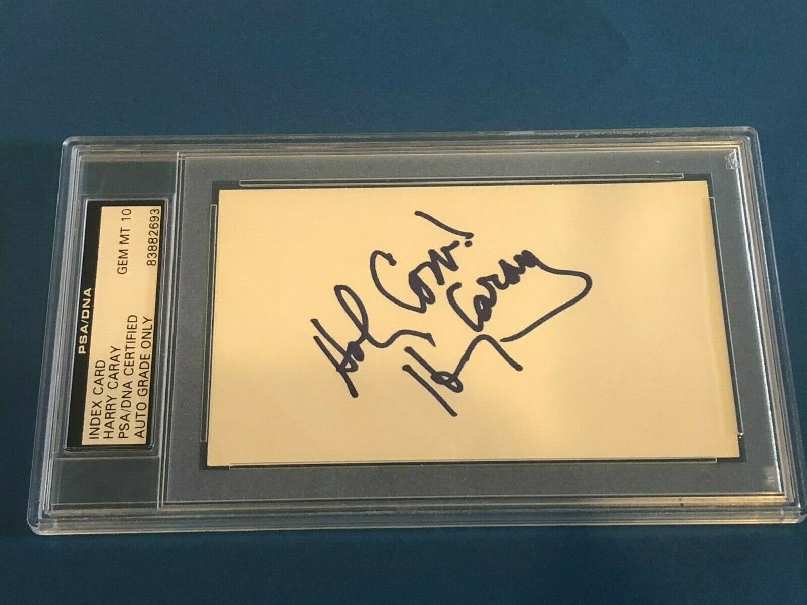 HARRY CARAY Signed & Inscr INDEX CARD PSA Authenticated & Encapsulated ...