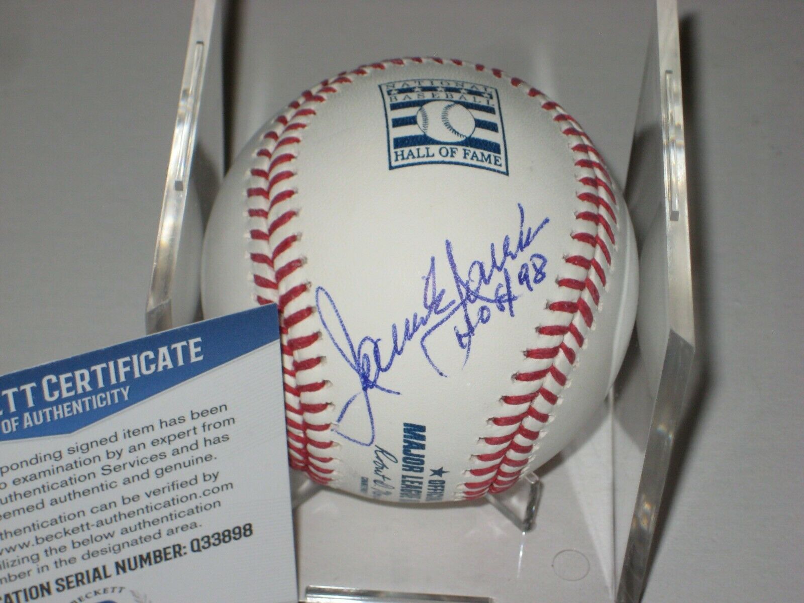 JAIME JARRIN Signed Official HALL OF FAME MLB Baseball w/ Beckett COA