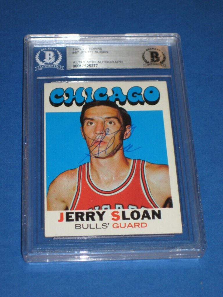 JERRY SLOAN SIGNED 1971-72 TOPPS CARD #87 BECKETT AUTHENTICATED COLLECTIBLE MEMORABILIA