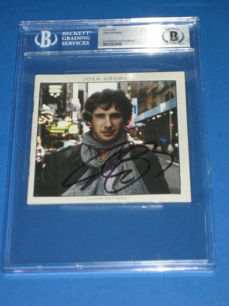 JOSH GROBAN SIGNED ILLUMINATIONS CD COVER BECKETT AUTHENTICATED & ENCAPSULATED COLLECTIBLE MEMORABILIA
