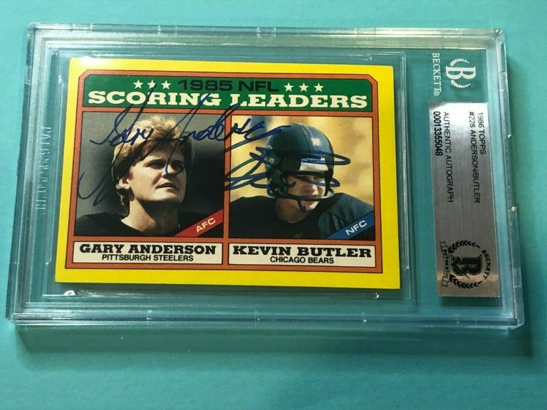 KEVIN BUTLER & GARY ANDERSON SIGNED 1986 TOPPS CARD #228 BECKETT BAS RC COLLECTIBLE MEMORABILIA