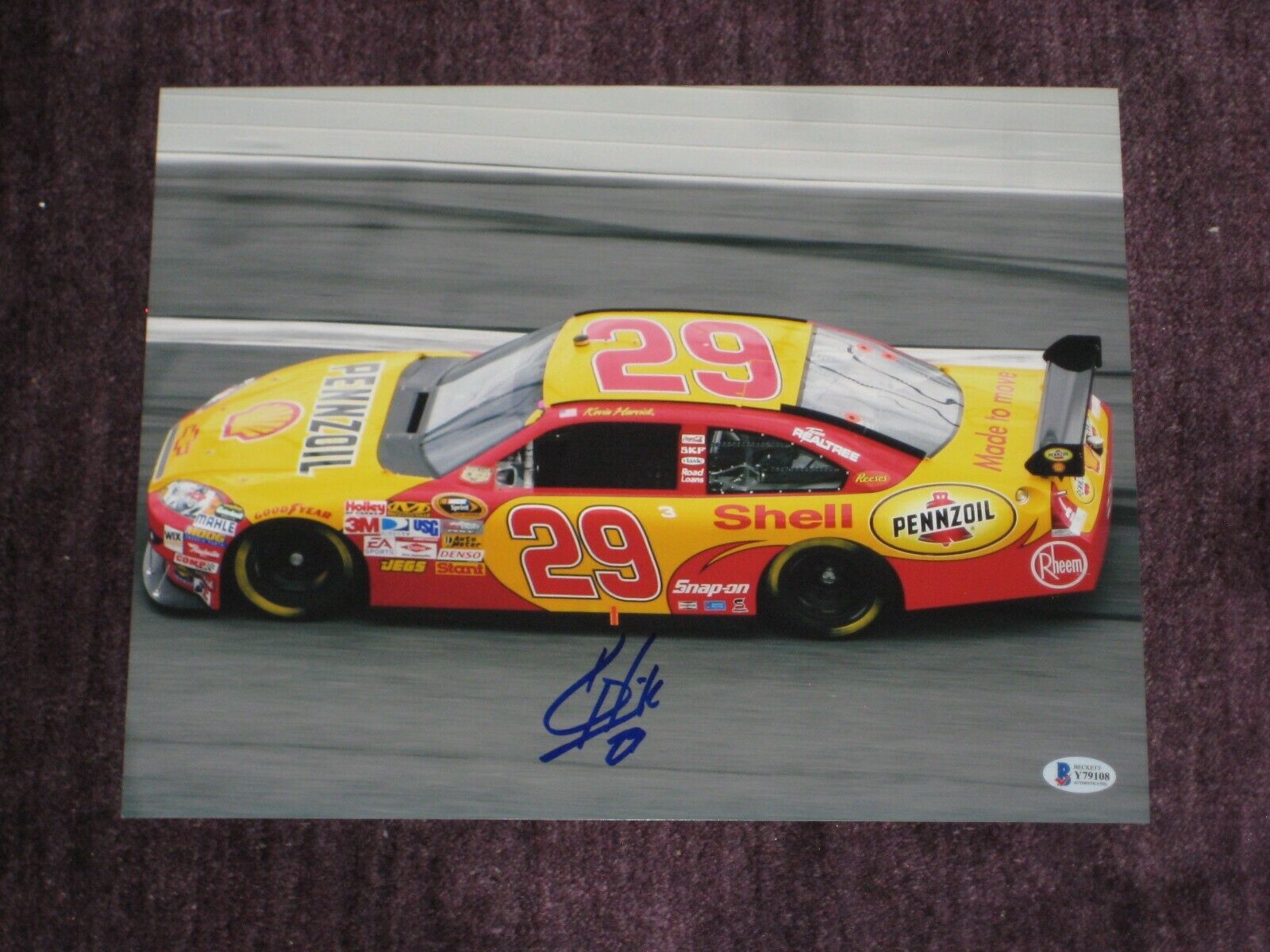 KEVIN HARVICK Signed 11x14 PHOTO with Beckett COA | Autographia