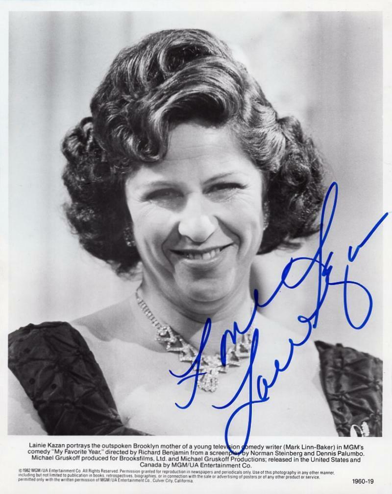 Lainie Kazan Actress My Favorite Year Signed Autographed 8x10 Photo W