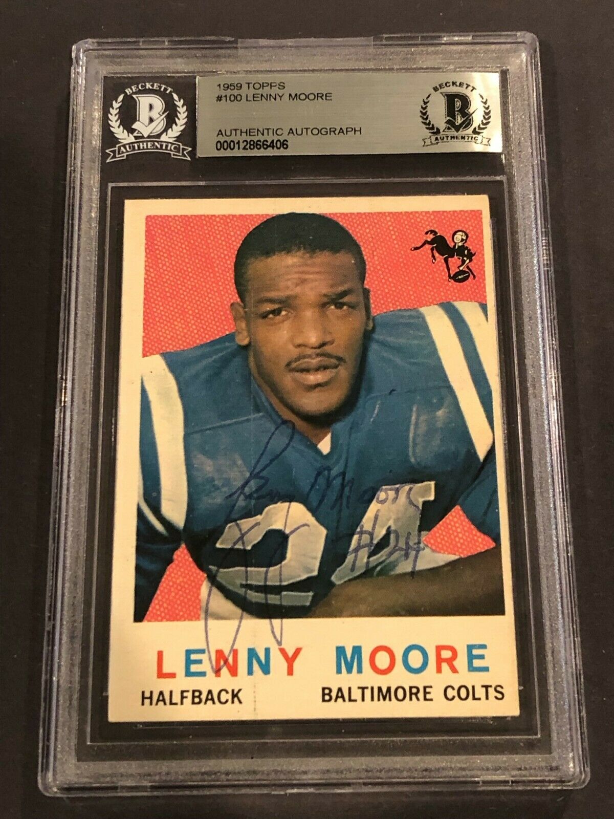 Lenny Moore Signed Custom Baltimore Colts Blue Jersey