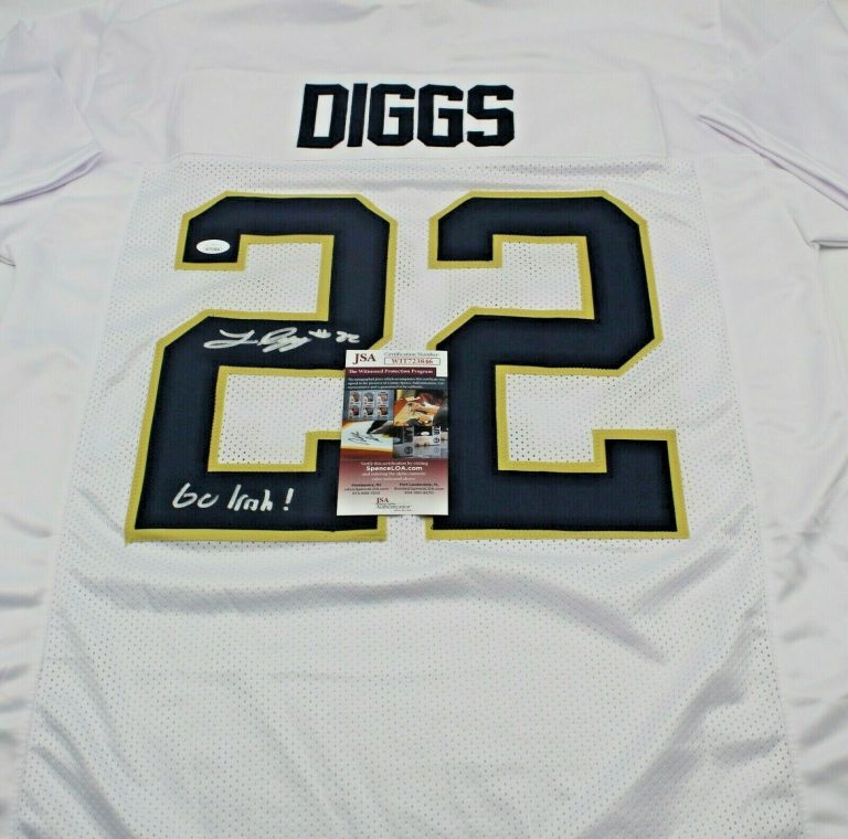 LOGAN DIGGS SIGNED CUSTOM WHITE NOTRE DAME FOOTBALL JERSEY W/JSA COA GO IRISH! COLLECTIBLE MEMORABILIA