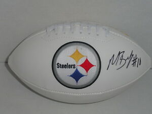 MARTAVIS BRYANT SIGNED PITTSBURGH STEELERS LOGO FOOTBALL EXACT PROOF