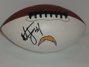 MELVIN INGRAM SIGNED FOOTBALL LOS ANGELES CHARGERS SAN DIEGO RARE COLLECTIBLE MEMORABILIA