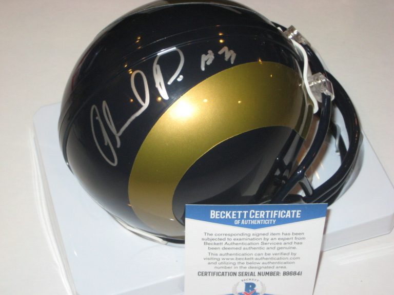 ORLANDO PACE SIGNED ST. LOUIS RAMS MINI-HELMET W/ BECKETT COA COLLECTIBLE MEMORABILIA