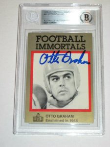 OTTO GRAHAM SIGNED 1985-88 FOOTBALL IMMORTALS CARD #41 BECKETT AUTHENTICATED COLLECTIBLE MEMORABILIA