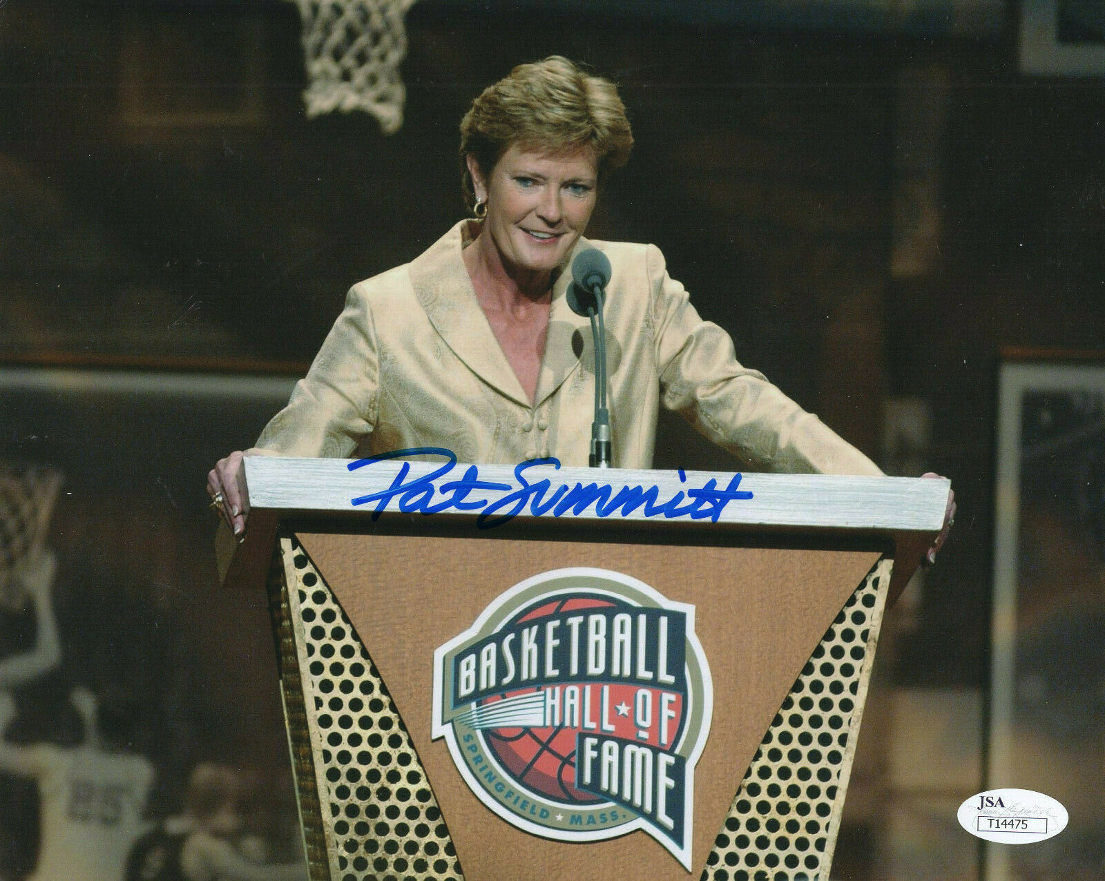 PAT SUMMITT HAND SIGNED 8x10 COLOR PHOTO HALL OF FAME INDUCTION DAY JSA ...