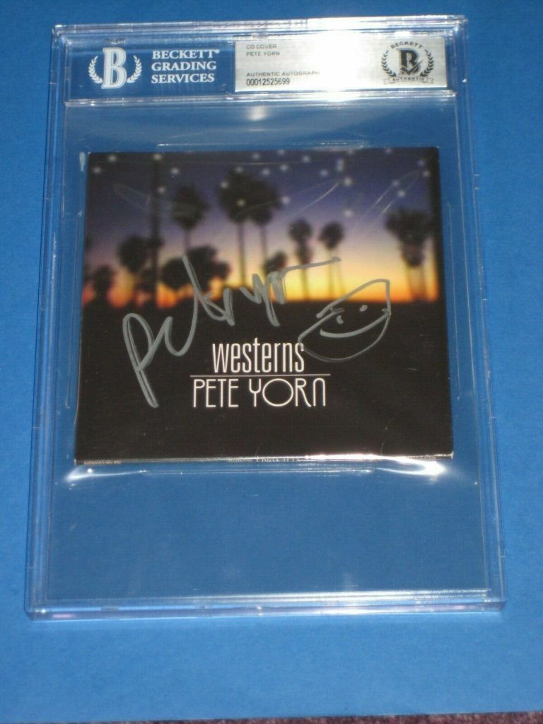 PETE YORN SIGNED WESTERNS CD COVER BECKETT AUTHENTICATED & ENCAPSULATED COLLECTIBLE MEMORABILIA