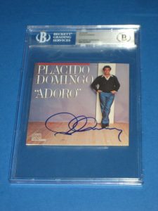 PLACIDO DOMINGO SIGNED ADORO CD BECKETT AUTHENTICATED & ENCAPSULATED COLLECTIBLE MEMORABILIA