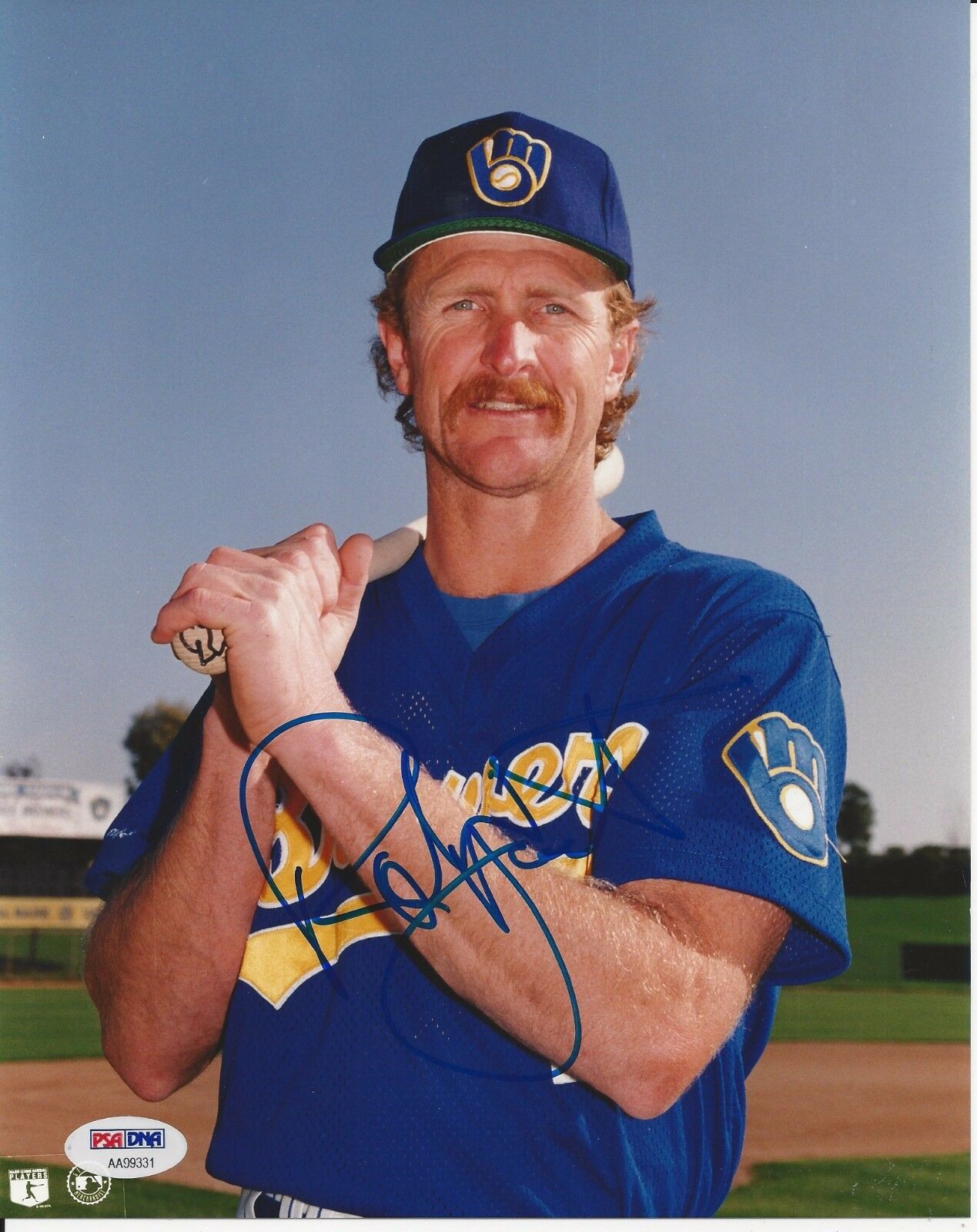Robin Yount Milwaukee Brewers Autographed 8 x 10 Blue Uniform Photograph