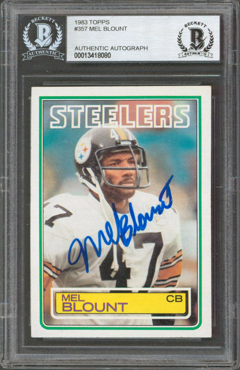 Steelers Mel Blount Authentic Signed 1983 Topps #357 Card Autographed ...