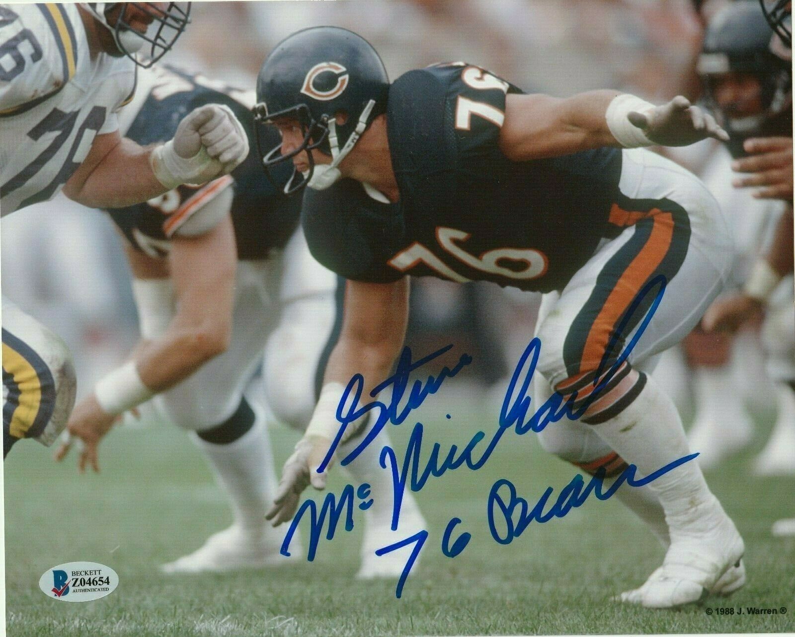 STEVE McMICHAEL Signed BEARS 8x10 PHOTO With Beckett COA & Inscription ...