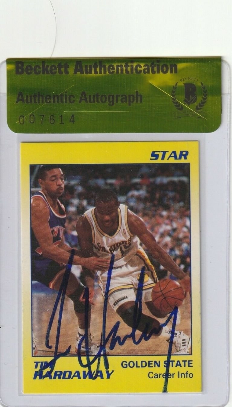 TIM HARDAWAY SIGNED 1990-91 STAR CO. CARD #7 W/ BECKETT AUTHENTICITY SEAL COLLECTIBLE MEMORABILIA