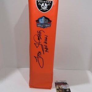 TOM FLORES SIGNED TOUCHDOWN PYLON OAKLAND RAIDERS FOOTBALL HOF 2021 JSA COA