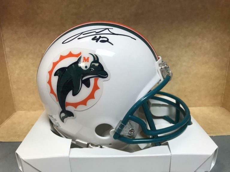 TRENT GAMBLE MIAMI DOLPHINS SIGNED RIDDELL MINI HELMET Autographia