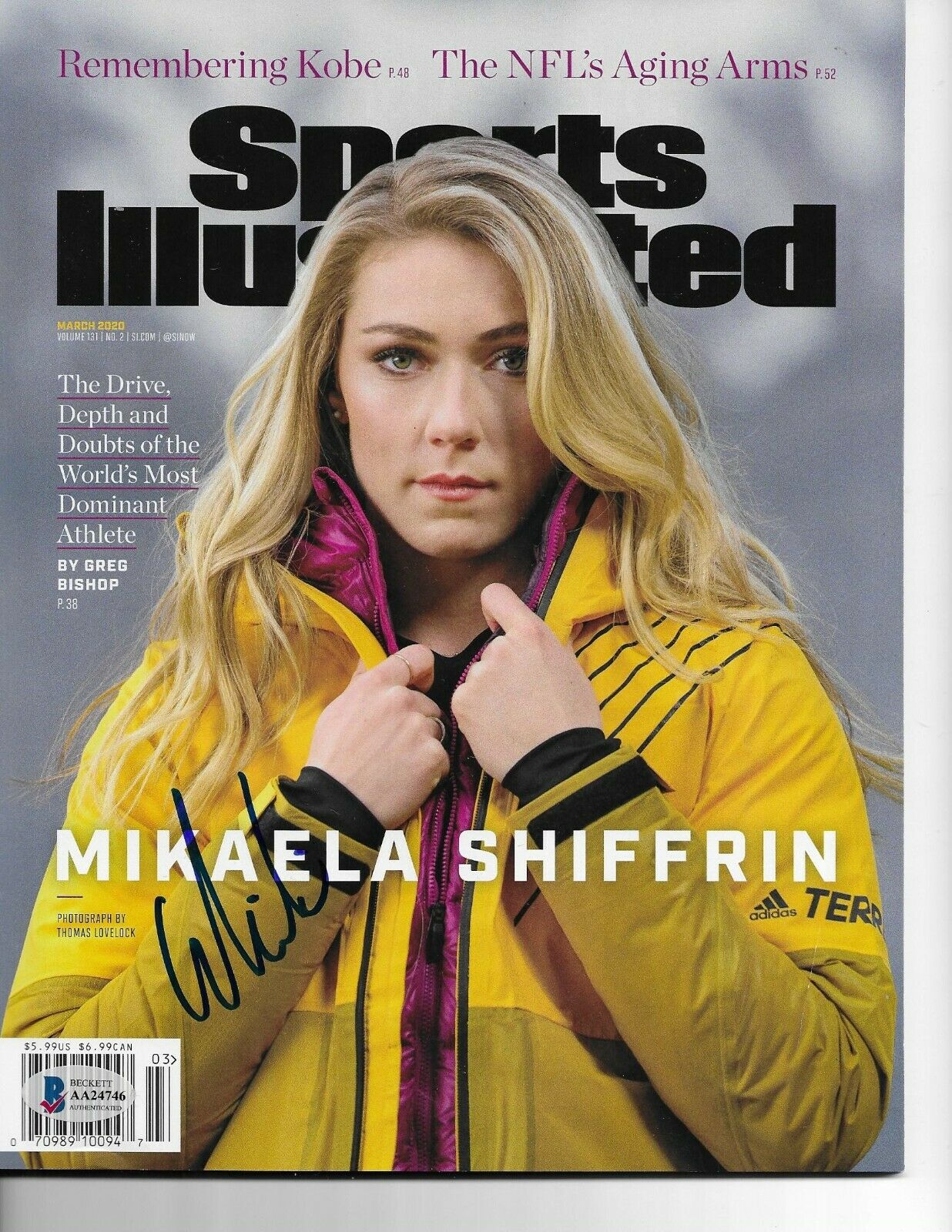 USA 2018 OLYMPIC GOLD MIKAELA SHIFFRIN signed SPORTS ILLUSTRATED SI ...