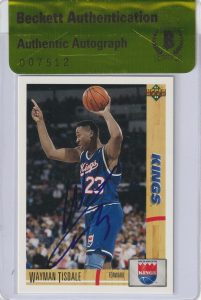 WAYMAN TISDALE SIGNED 1991-92 UPPER DECK CARD #372 W/ BECKETT AUTHENTICITY SEAL COLLECTIBLE MEMORABILIA