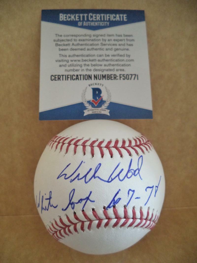 WILBUR WOOD WHITE SOX 67-78 SIGNED AUTOGRAPHED M.L. BASEBALL BECKETT ...