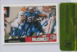 WILLIE MCGINEST SIGNED 1996 UPPER DECK CARD #305 W/ BECKETT AUTHENTICITY SEAL COLLECTIBLE MEMORABILIA
