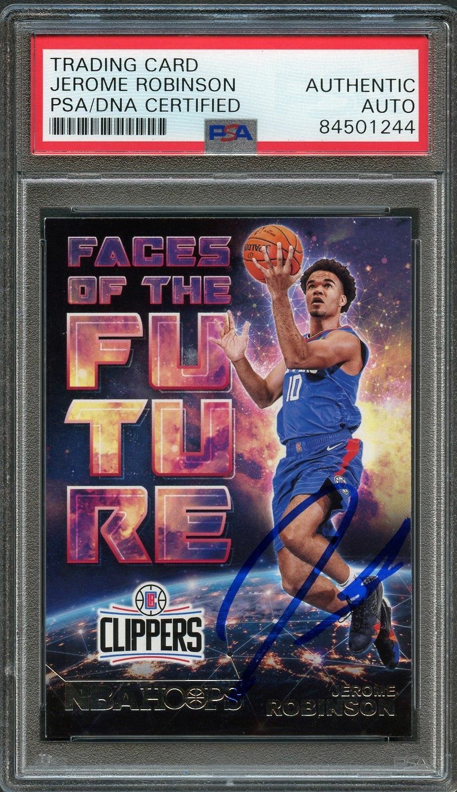2018-19 NBA HOOPS FACES OF THE FUTURE #13 JEROME ROBINSON Signed Card AUTO PSA S