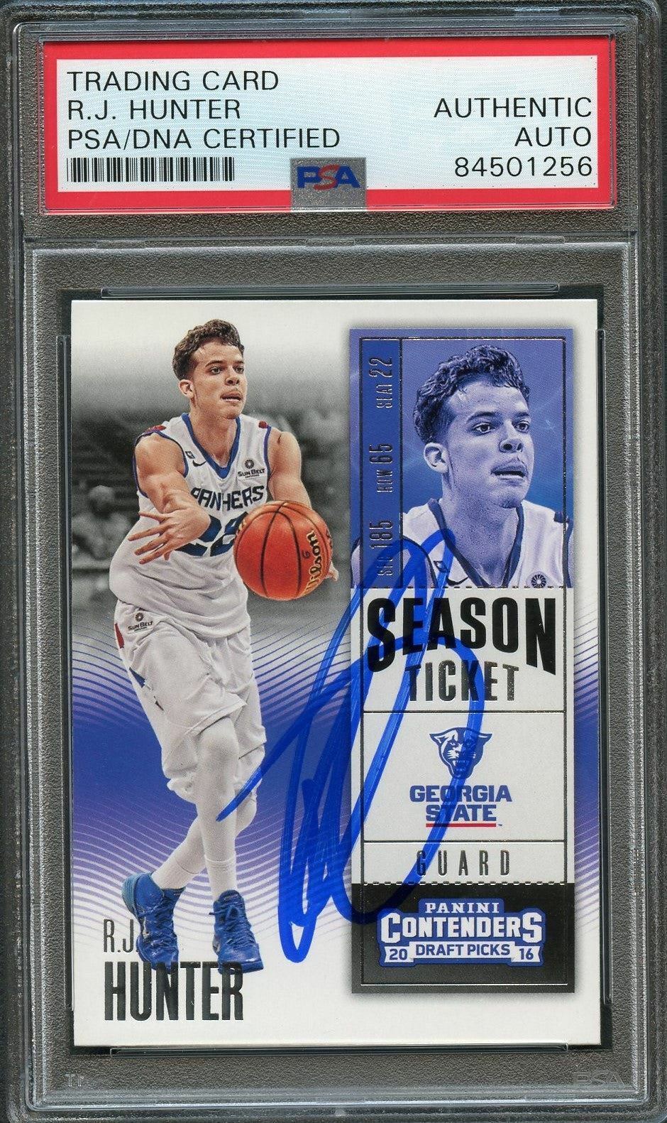 2016 Contenders Draft Picks #78 RJ HUNTER Signed Card AUTO PSA Slabbed Georgia S