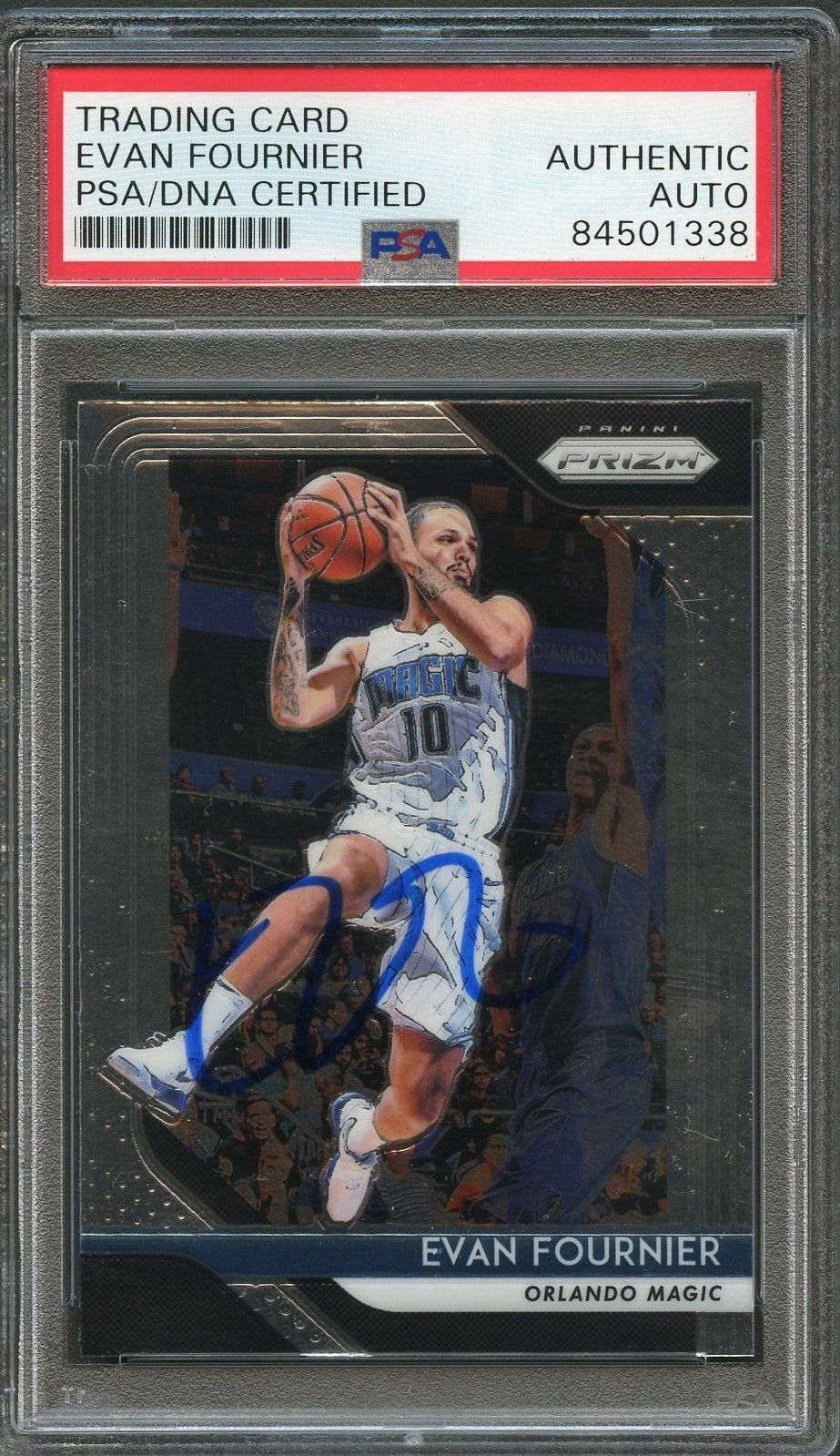 2018-19 Panini Prizm #139 Evan Fournier Signed Card AUTO PSA Slabbed Magic