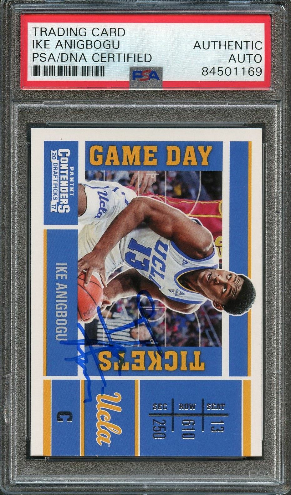 2017-18 Contenders Draft Picks #18 Ike Anigbogu Signed Rookie Card AUTO PSA Slab