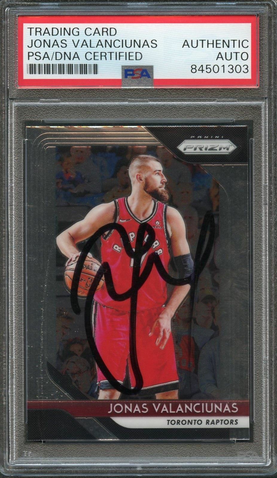 2018-19 Panini Prizm #93 Jonas Valanciunas Signed Card AUTO PSA Slabbed Toronto