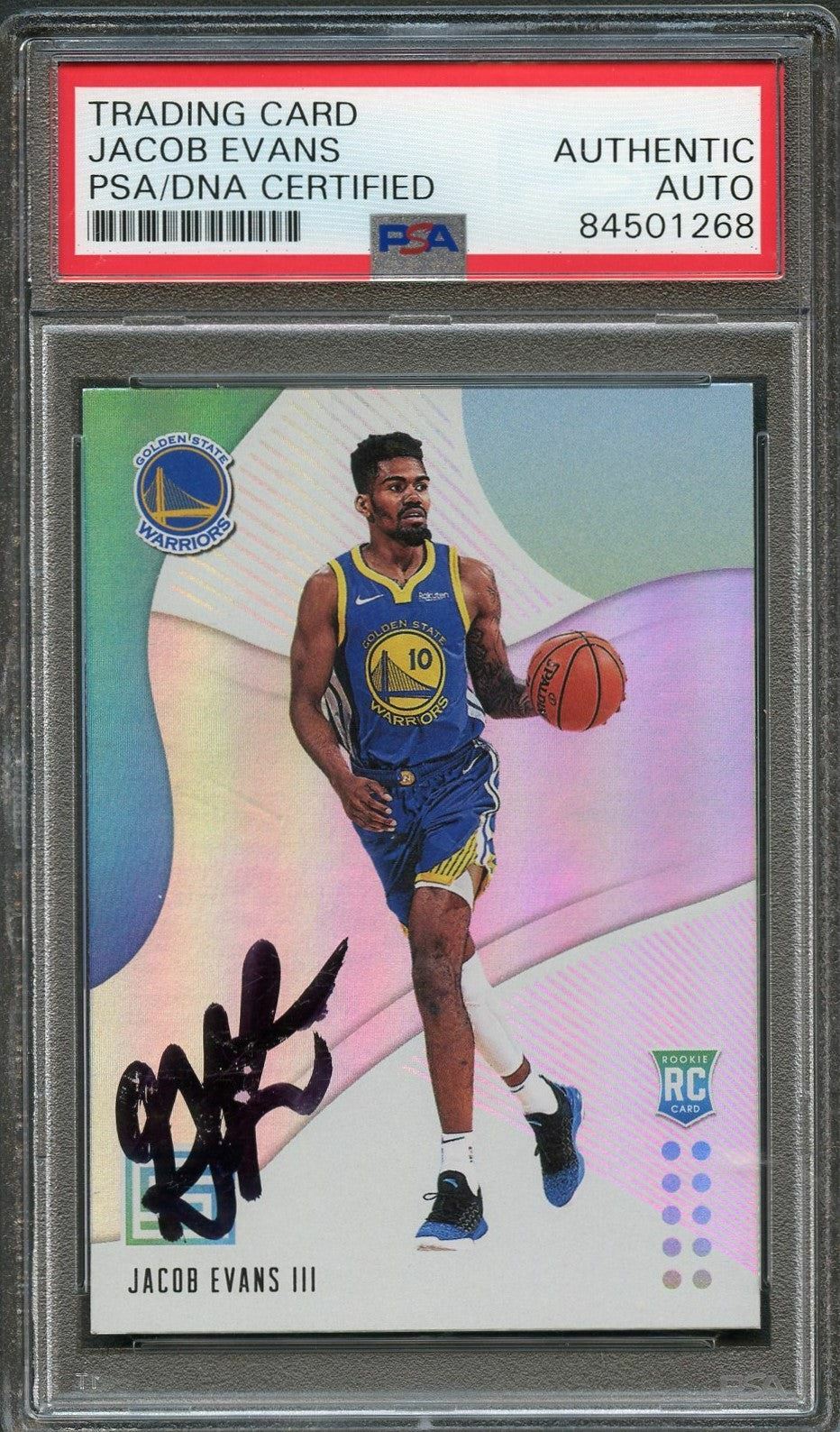 2018-19 Panini Status #121 Jacob Evans Signed Rookie Card AUTO PSA Slabbed RC Wa