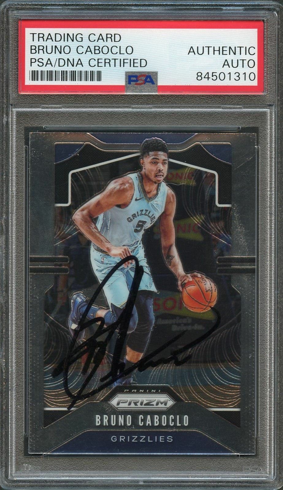2019-20 Panini Prizm #143 Bruno Caboclo Signed Card AUTO PSA/DNA Slabbed Grizzli